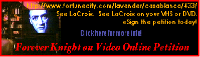 Forever Knight On Video Petition